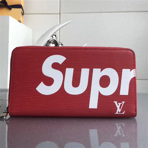 louis vuitton supreme red wallet